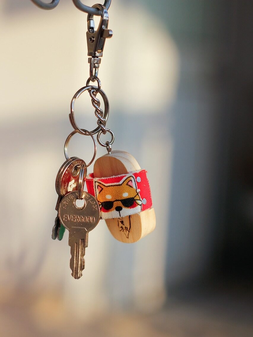 key, keychain, symbol, home, security, lock, brown security, brown key